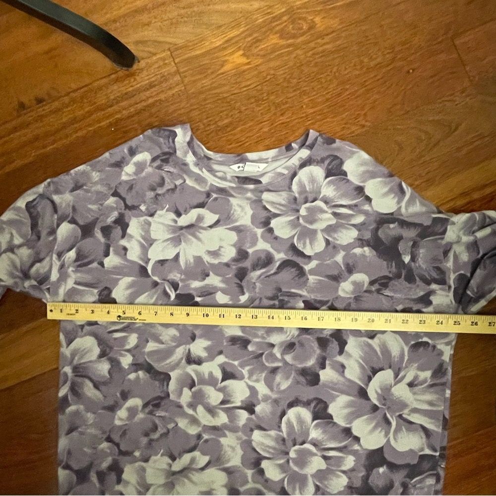 Athleta Balance Floral Print Pullover Sweatshirt Size Large - Picture 5 of 7